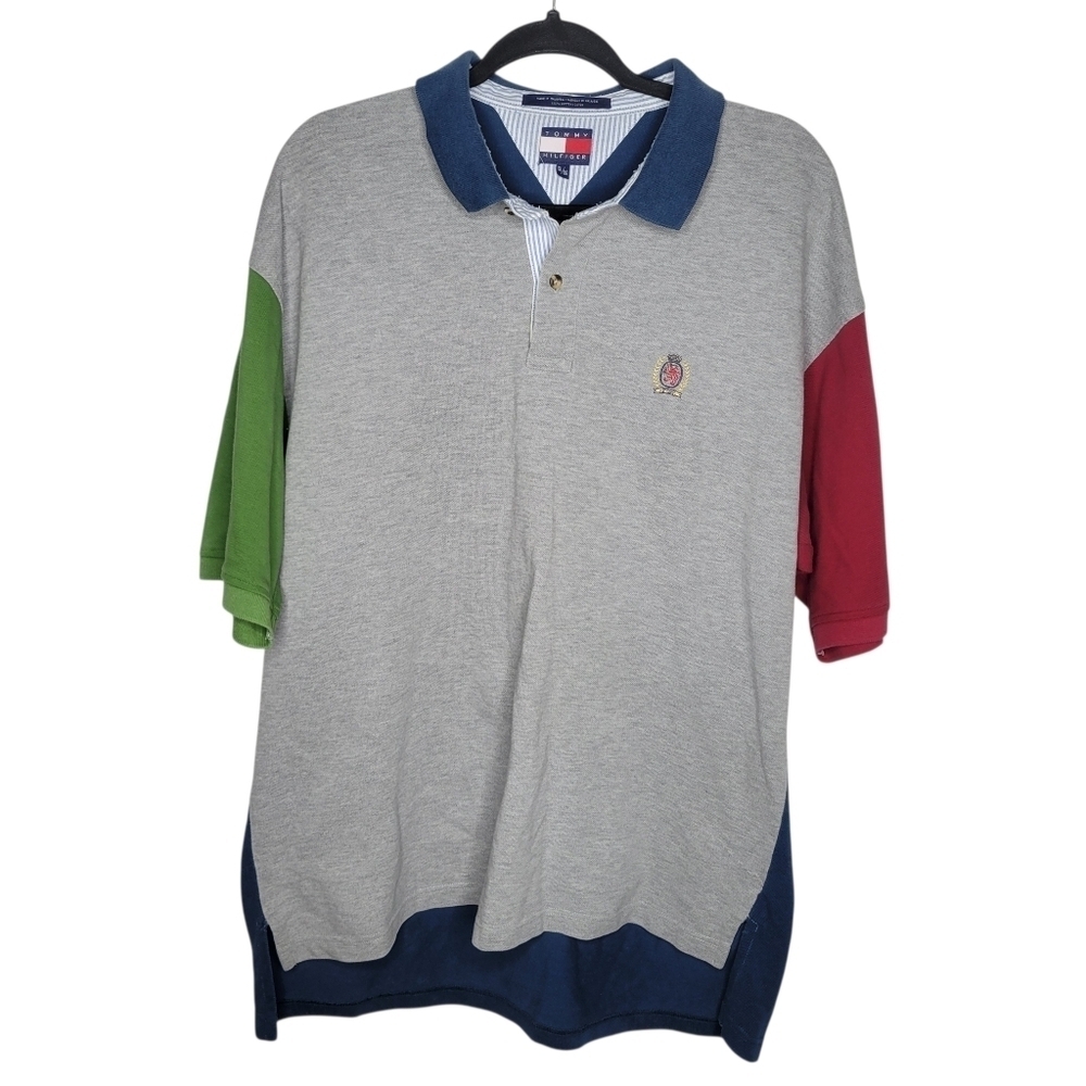 Vintage Y2K Tommy Hilfiger Colorblock Short Sleeve Polo Men's XL